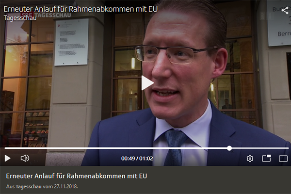 Der Bundesrat legt den Sozialpartnern den Entwurf des Rahmenabkommens dar.