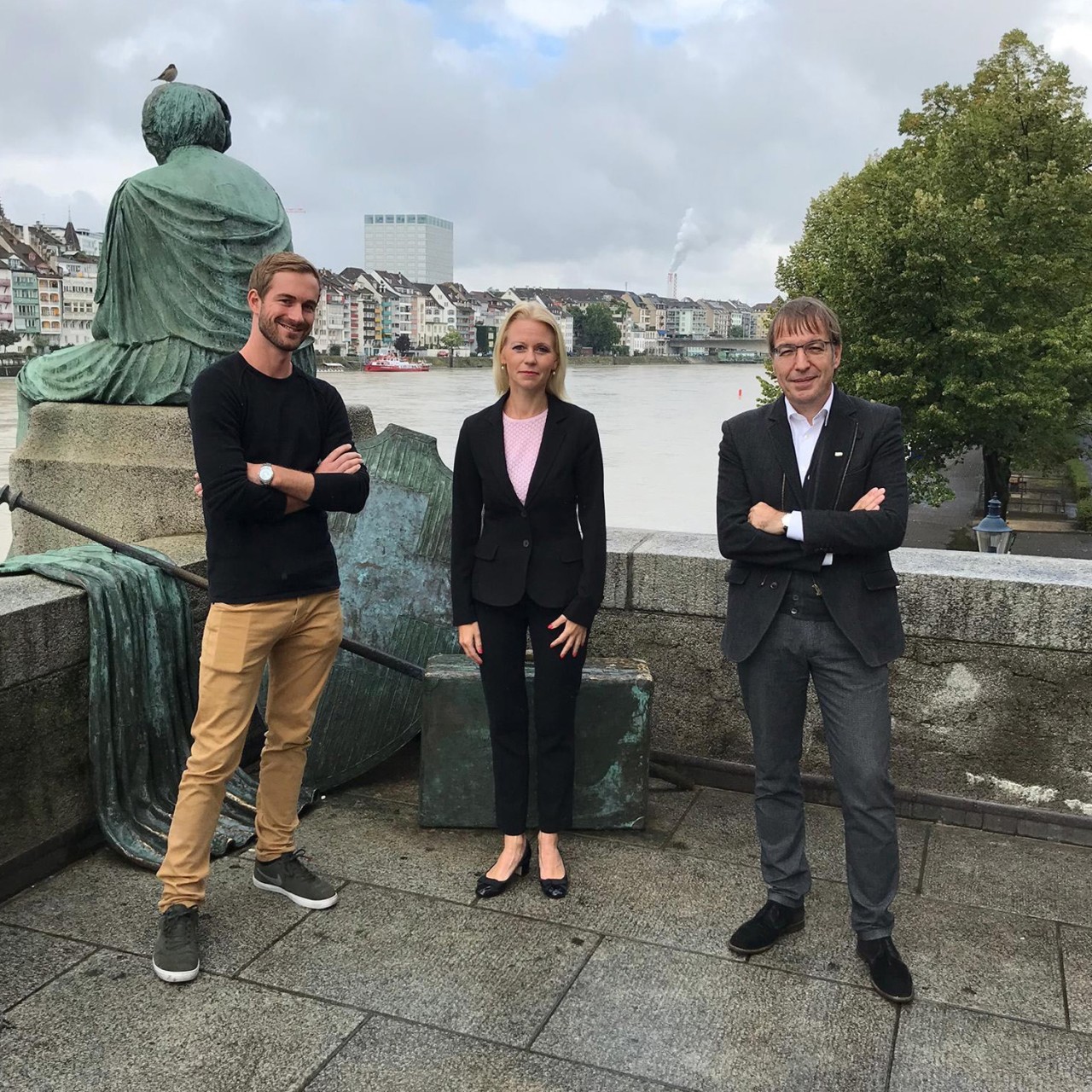 Von links: Stefan Manser-Egli, Co-Präsident Operation Libero, Lilian Studer, Nationalrätin EVP, Arno Kerst, Präsident Syna,  
