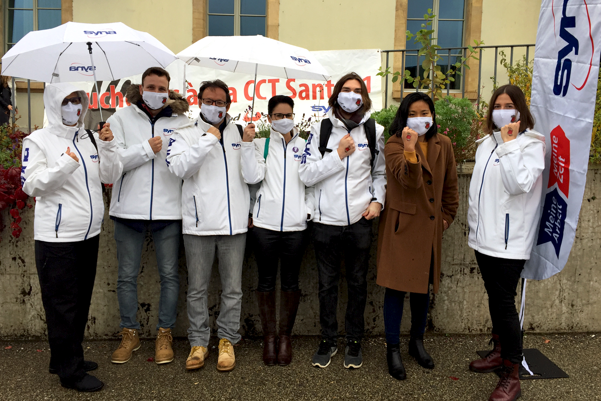 Start der Protestwoche in Neuchâtel – trotz Regen und Kälte ein voller Erfolg.