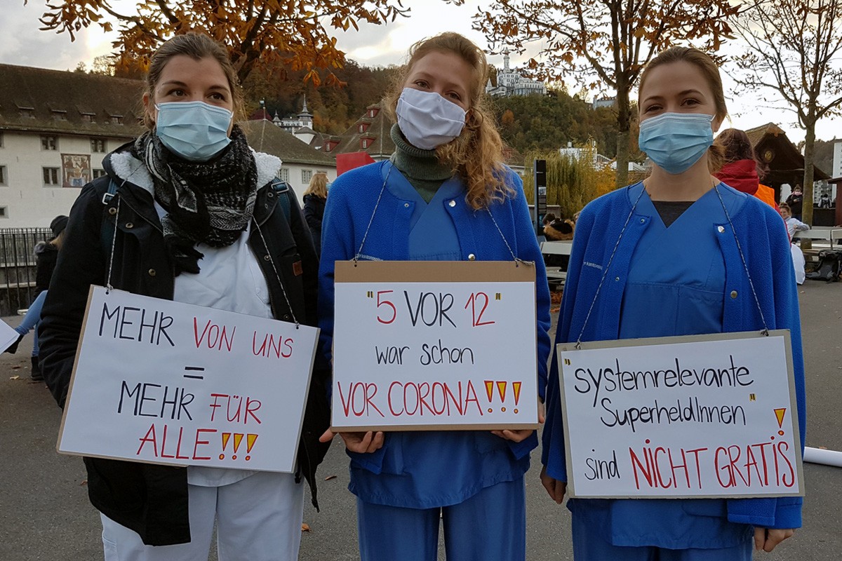 „‚5 vor 12‘ war schon vor Corona!“ am Walk of care in Luzern.