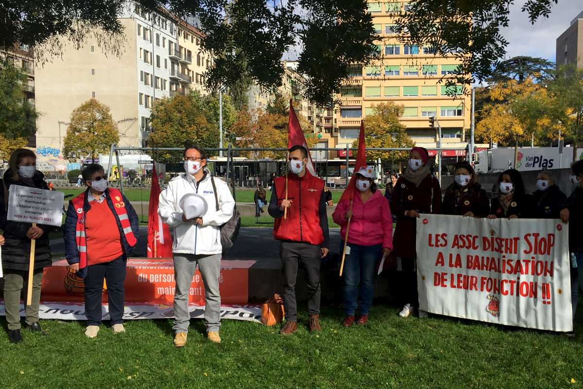 Dienstagmittag in Genf: «Es ist dringend nötig, massiv in das einzige Kapital zu investieren, das wirklich zählt: Das Humankapital» sagt Juan Barahona, Zentralsekretär Gesundheit