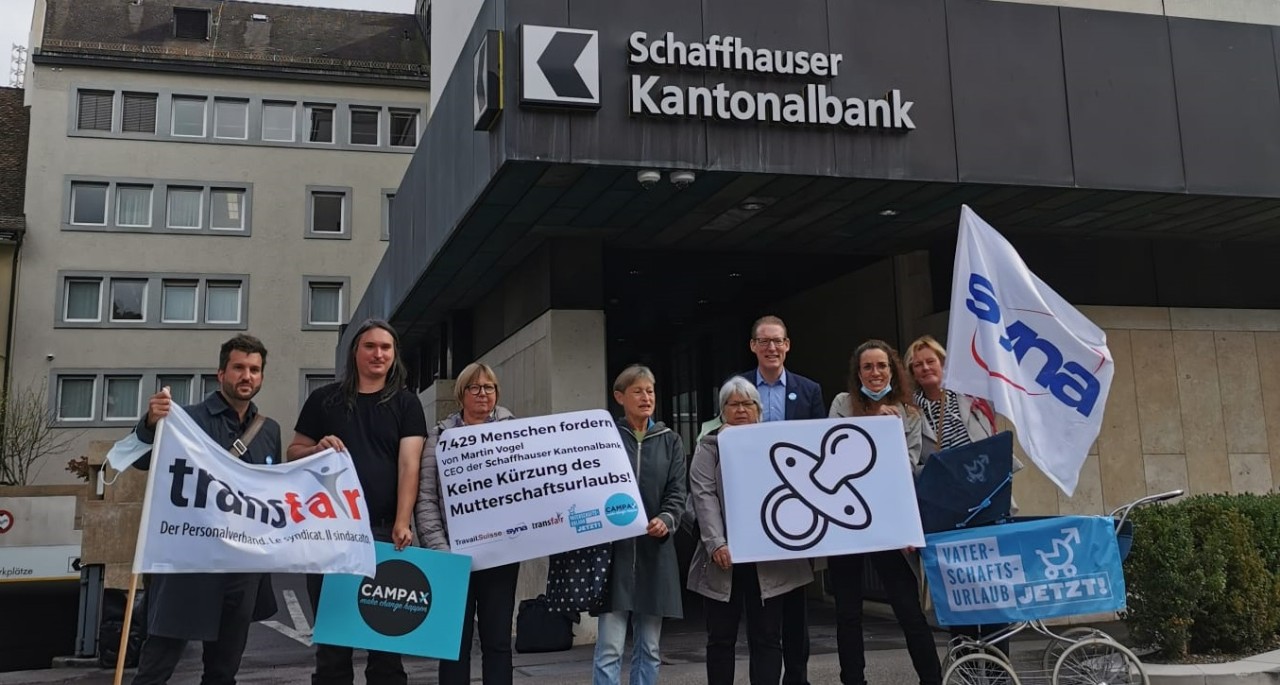 7429 x Nein zur Kürzung von Mutterschaftsurlaub bei Schaffhauser Kantonalbank