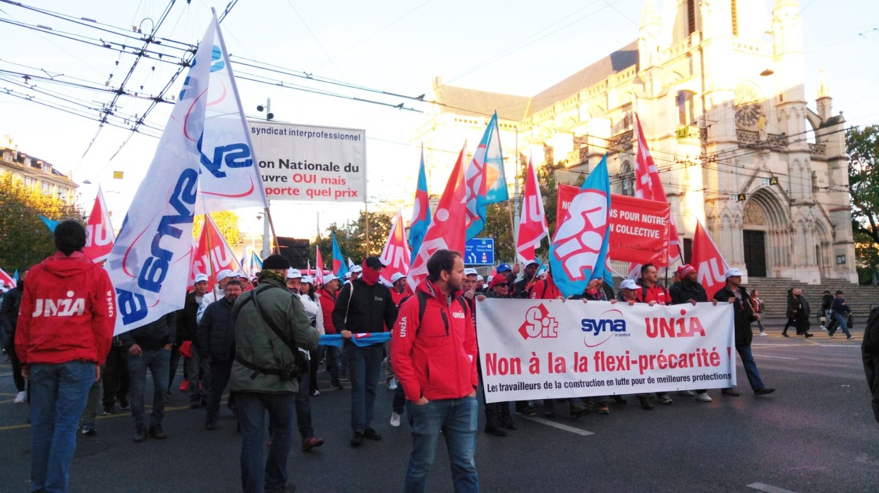 La protesta degli edili raggiunge la Svizzera francese